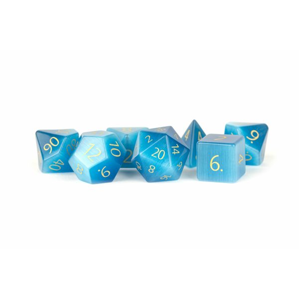 MDG Gemstone Dice Set - Engraved Cat s Eye Aquamarine Supply