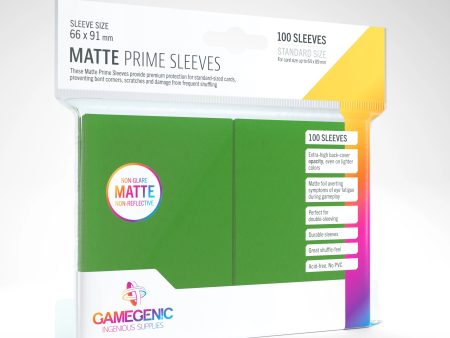 Gamegenic Matte Prime Sleeves - Green (100pk) Online Sale