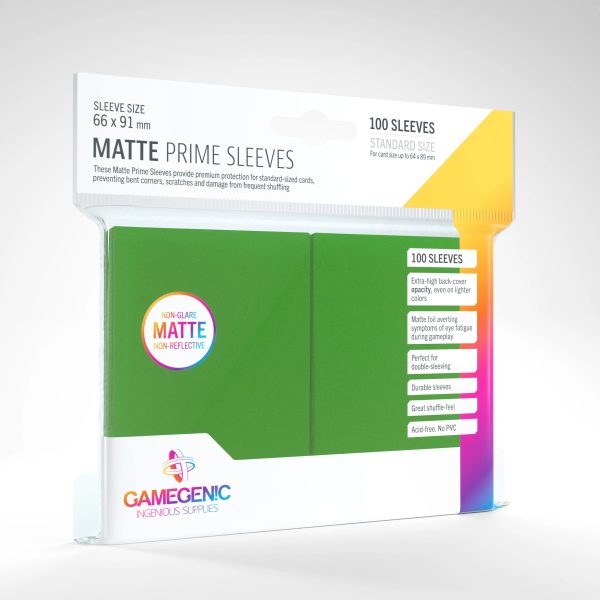 Gamegenic Matte Prime Sleeves - Green (100pk) Online Sale