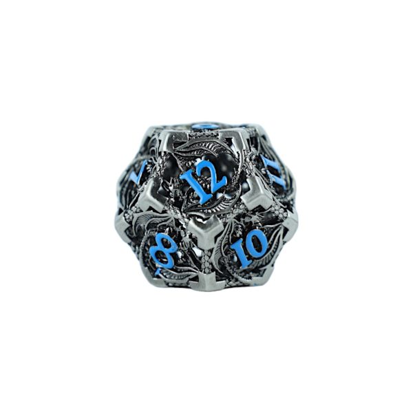 Hollow Dragon Stainless and Blue - Metal RPG Dice Set (LPG) For Cheap