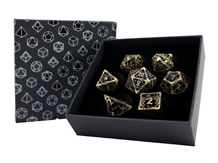 Hollow Dragon Tarnished Gold - Metal RPG Dice Set (LPG) Supply