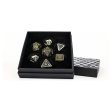 Draco Bright Black Gold - Metal RPG Dice Set (LPG) Supply