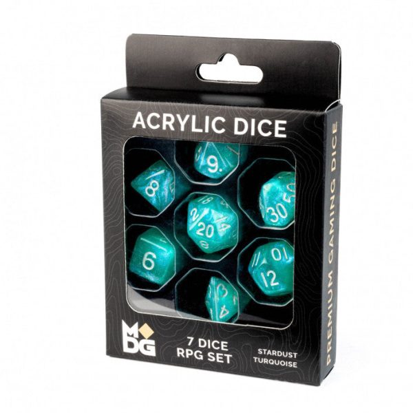 MDG Resin Dice Set - Stardust Turquoise Sale