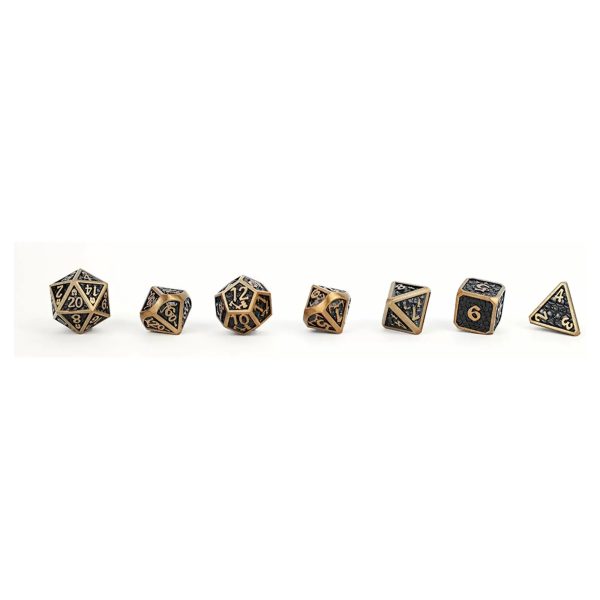 Draco Dark Black Gold - Metal RPG Dice Set (LPG) Online Sale