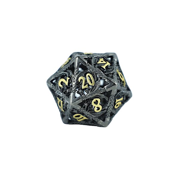 Hollow Dragon Black and Gold - Metal RPG Dice Set (LPG) Online now