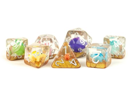 MDG Resin Dice Set - Rainbow Dinosaur For Discount