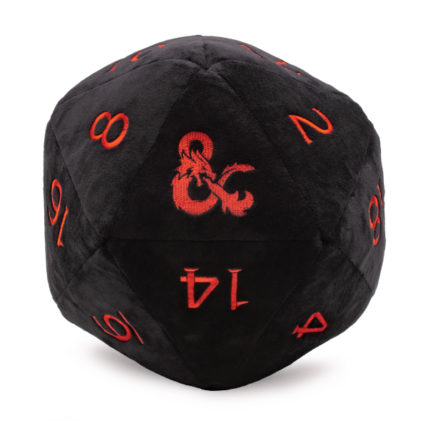 Jumbo D20 Plush - Black and Red Dungeons & Dragons Online Sale