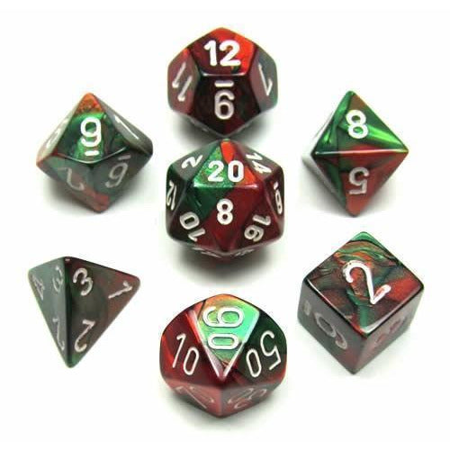 Gemini Green-Red w  White - 7 Die Set - CHX 26431 Hot on Sale