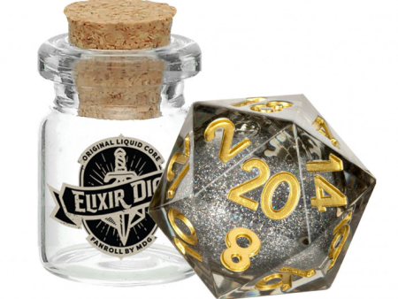 MDG Elixir Liquid Core Dice: Vanishing Oil (Single d20) Fashion