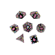 Inscripted Hex Pastel Black - Metal RPG Dice Set (LPG) Online Hot Sale